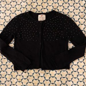 Zara Girls Black Cardigan with Rhinestone Detail size 5
